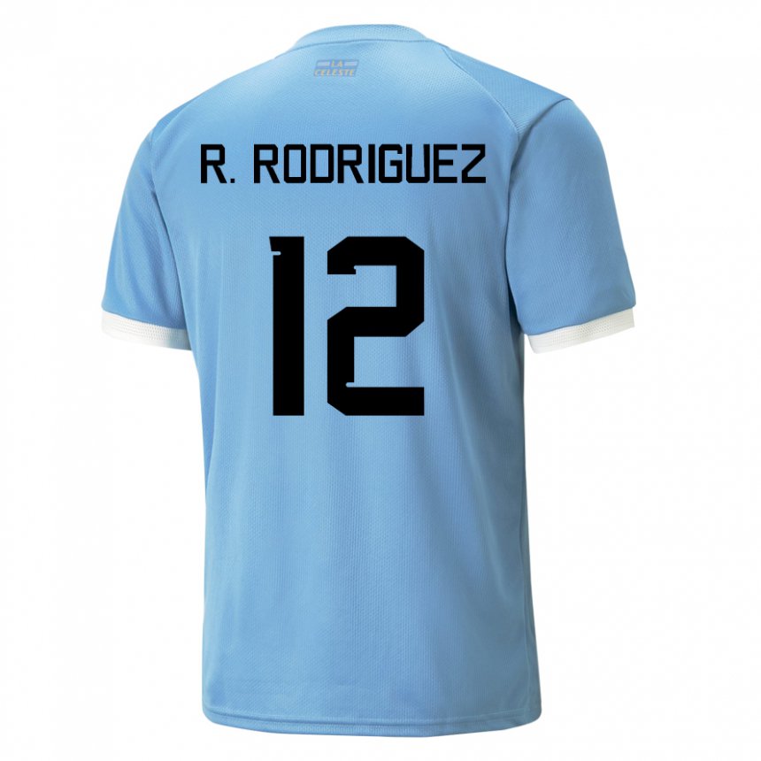 Heren Uruguayaans Randall Rodriguez #12 Blauw Thuisshirt Thuistenue 22-24 T-shirt