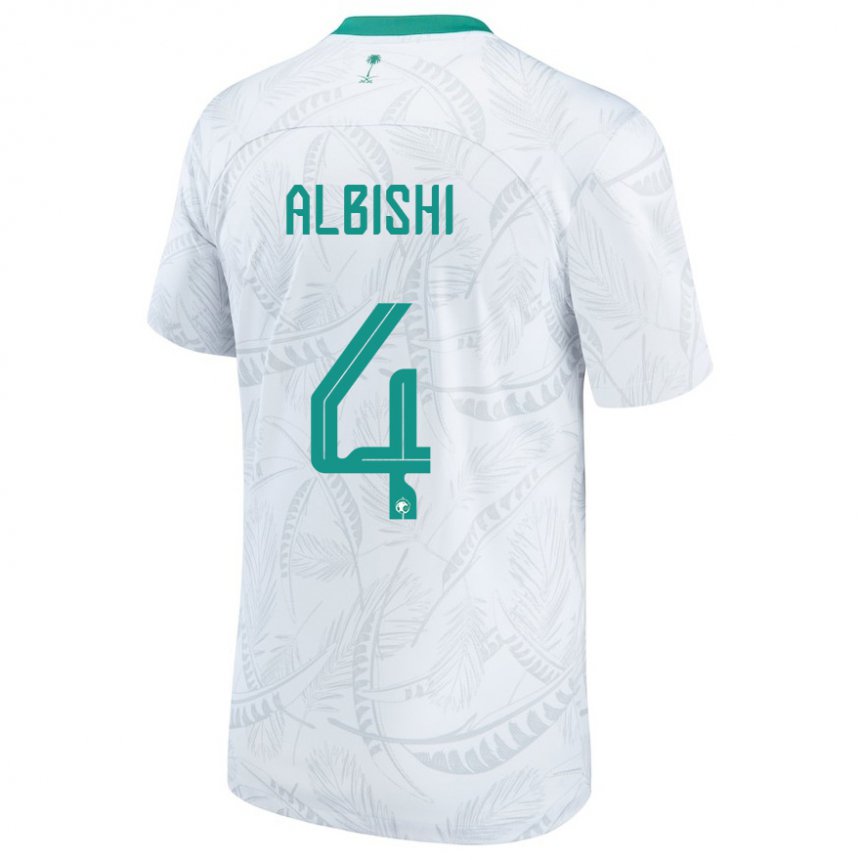 Heren Saoedi-arabisch Abdullah Albishi #4 Wit Thuisshirt Thuistenue 22-24 T-shirt