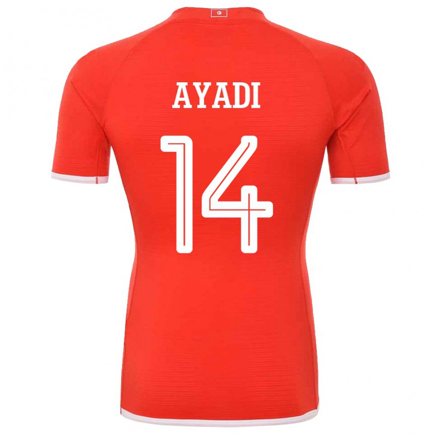 Heren Tunesisch Ghada Ayadi #14 Rood Thuisshirt Thuistenue 22-24 T-shirt