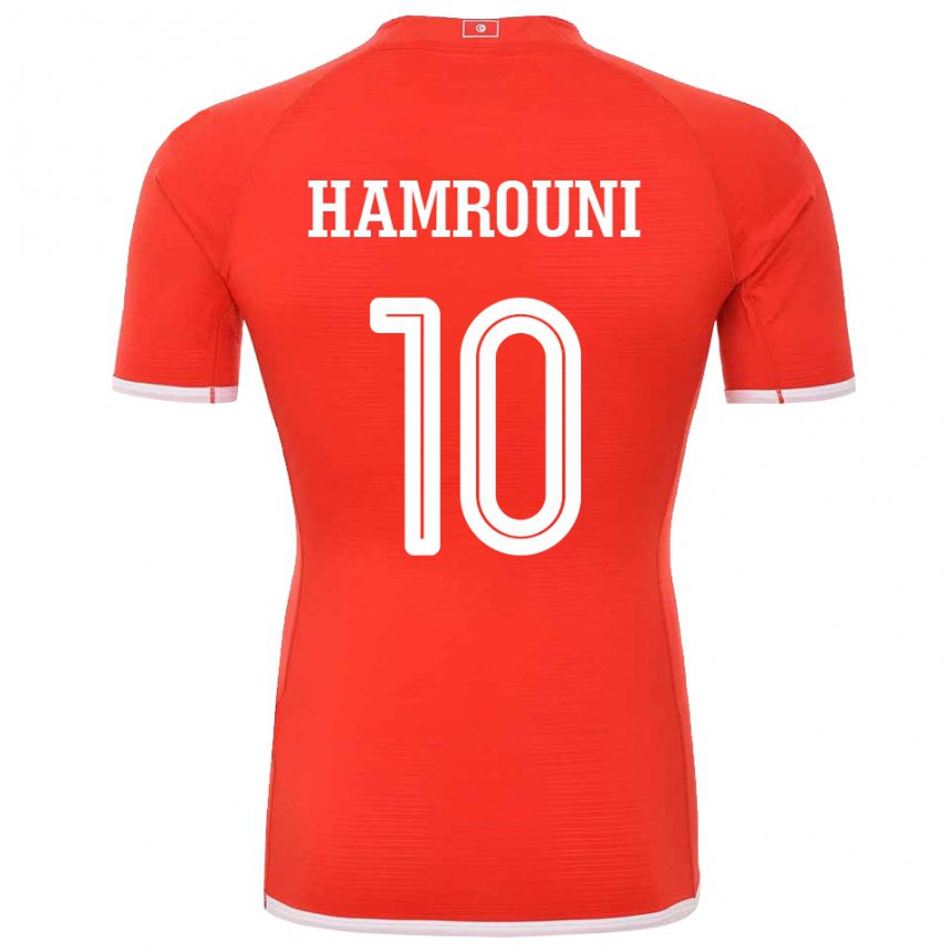 Heren Tunesisch Rayen Hamrouni #10 Rood Thuisshirt Thuistenue 22-24 T-shirt