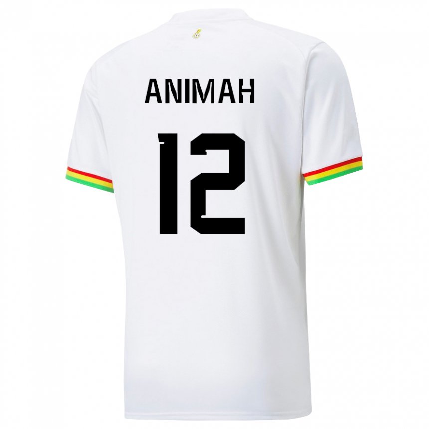 Heren Ghanees Grace Animah #12 Wit Thuisshirt Thuistenue 22-24 T-shirt