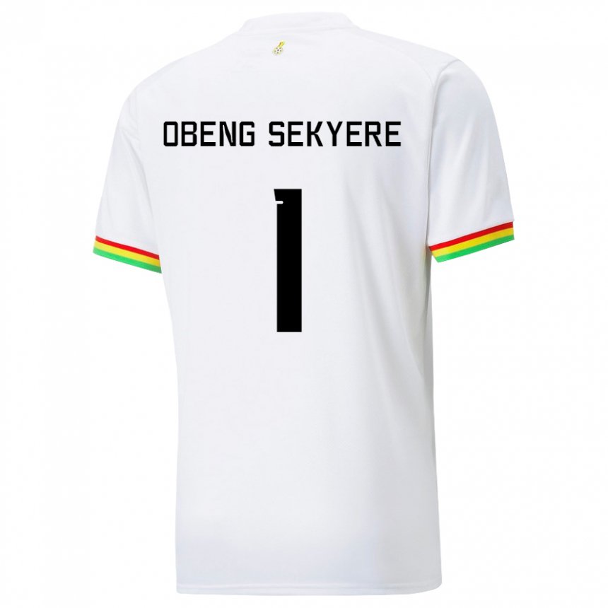 Heren Ghanees Gregory Obeng Sekyere #1 Wit Thuisshirt Thuistenue 22-24 T-shirt