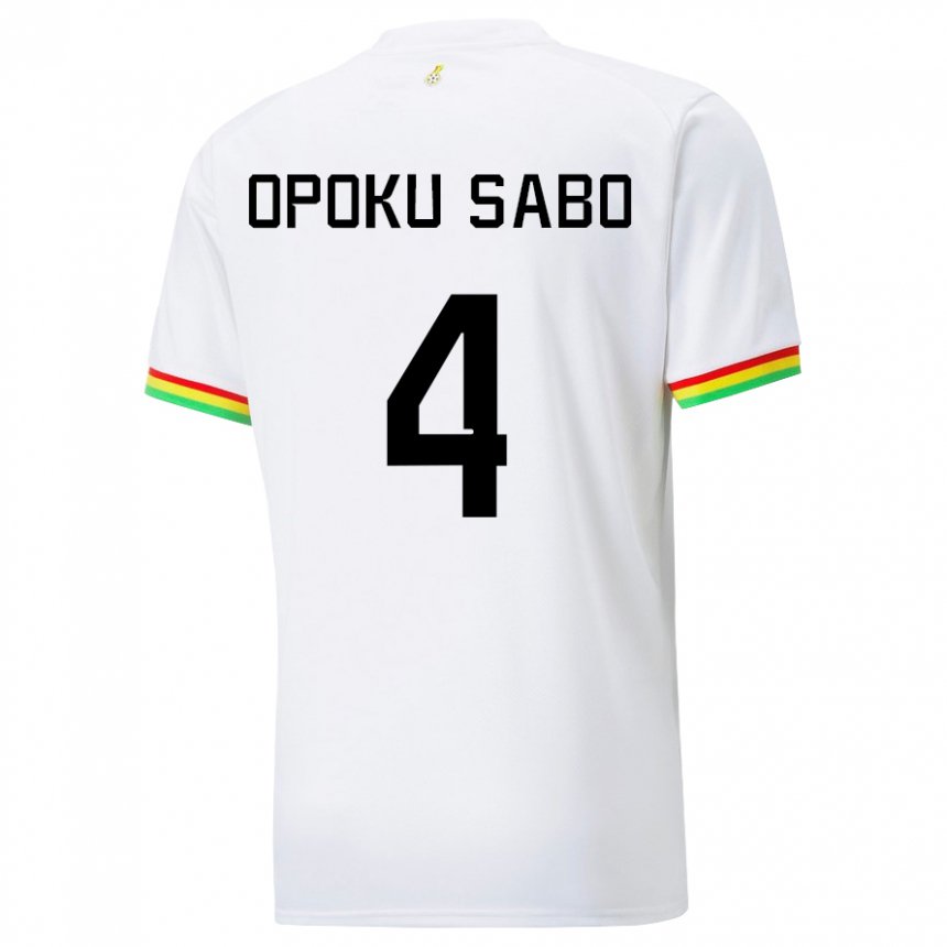 Heren Ghanees Alex Opoku Sabo #4 Wit Thuisshirt Thuistenue 22-24 T-shirt