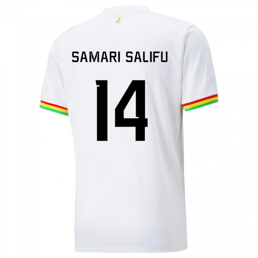 Heren Ghanees Abass Samari Salifu #14 Wit Thuisshirt Thuistenue 22-24 T-shirt