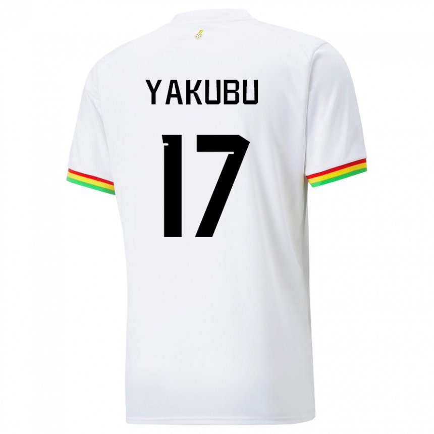 Heren Ghanees Mustapha Yakubu #17 Wit Thuisshirt Thuistenue 22-24 T-shirt