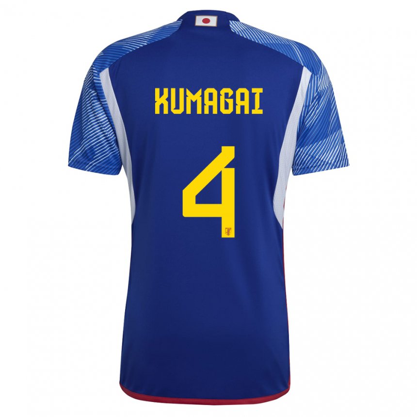 Heren Japans Saki Kumagai #4 Koningsblauw Thuisshirt Thuistenue 22-24 T-shirt