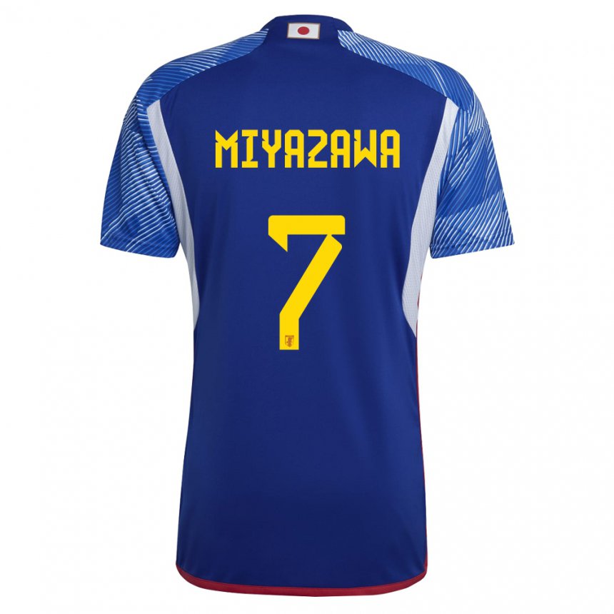 Heren Japans Hinata Miyazawa #7 Koningsblauw Thuisshirt Thuistenue 22-24 T-shirt