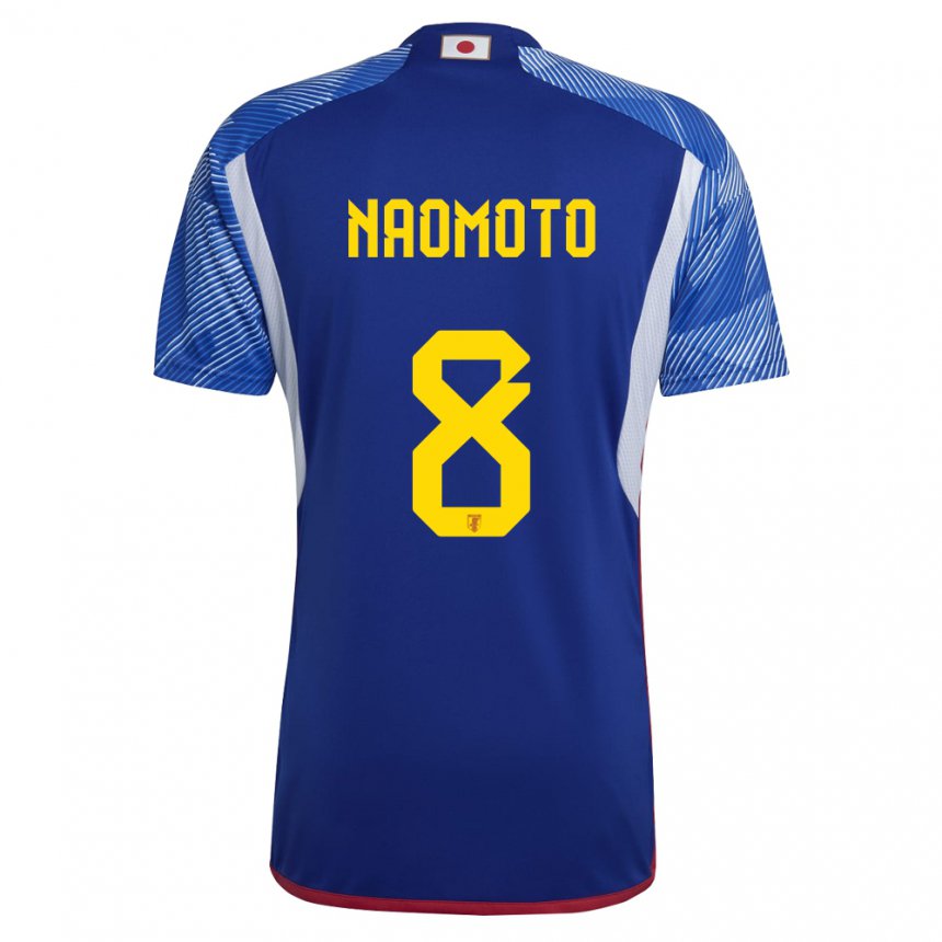 Heren Japans Hikaru Naomoto #8 Koningsblauw Thuisshirt Thuistenue 22-24 T-shirt