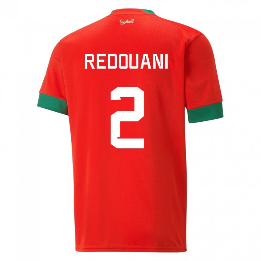 Heren Marokkaans Zineb Redouani #2 Rood Thuisshirt Thuistenue 22-24 T-shirt