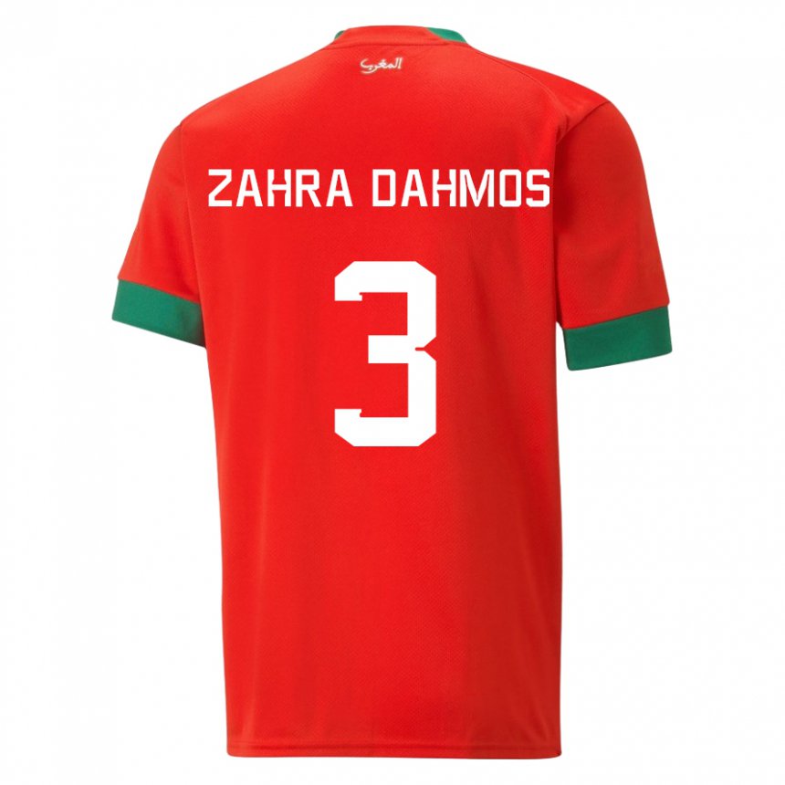 Heren Marokkaans Fatima Zahra Dahmos #3 Rood Thuisshirt Thuistenue 22-24 T-shirt