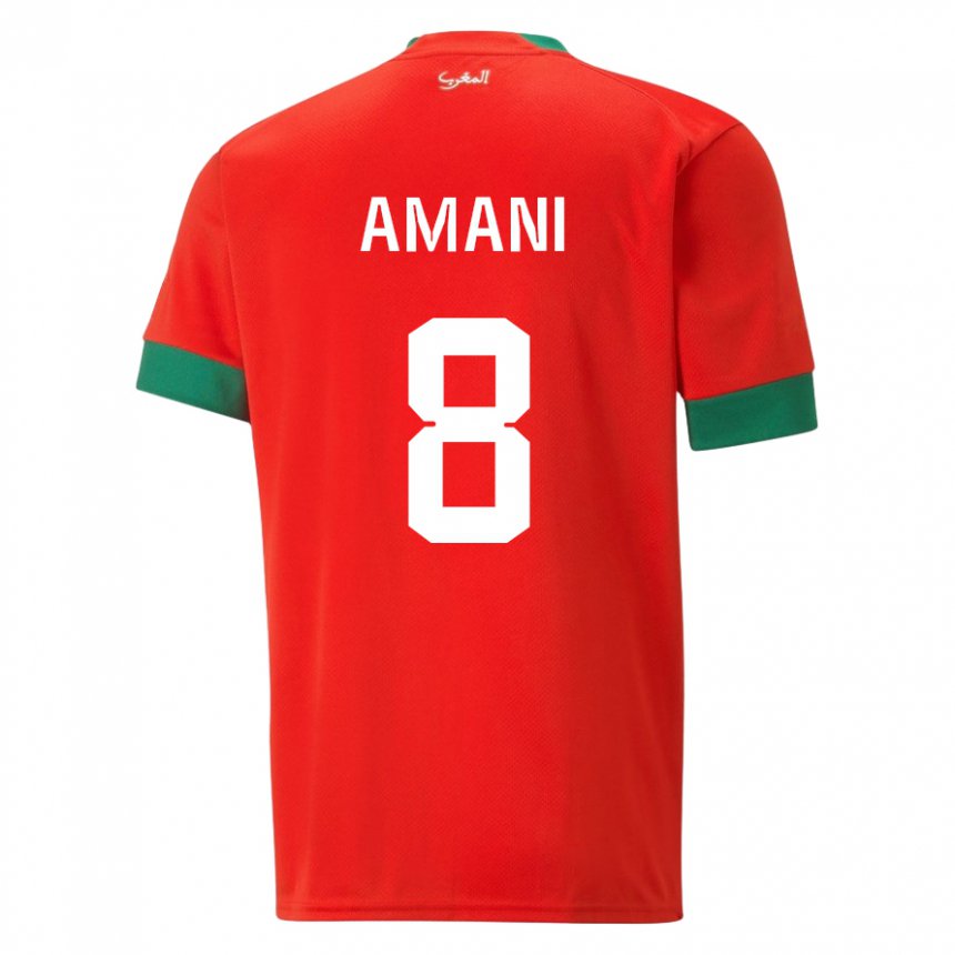 Heren Marokkaans Salma Amani #8 Rood Thuisshirt Thuistenue 22-24 T-shirt