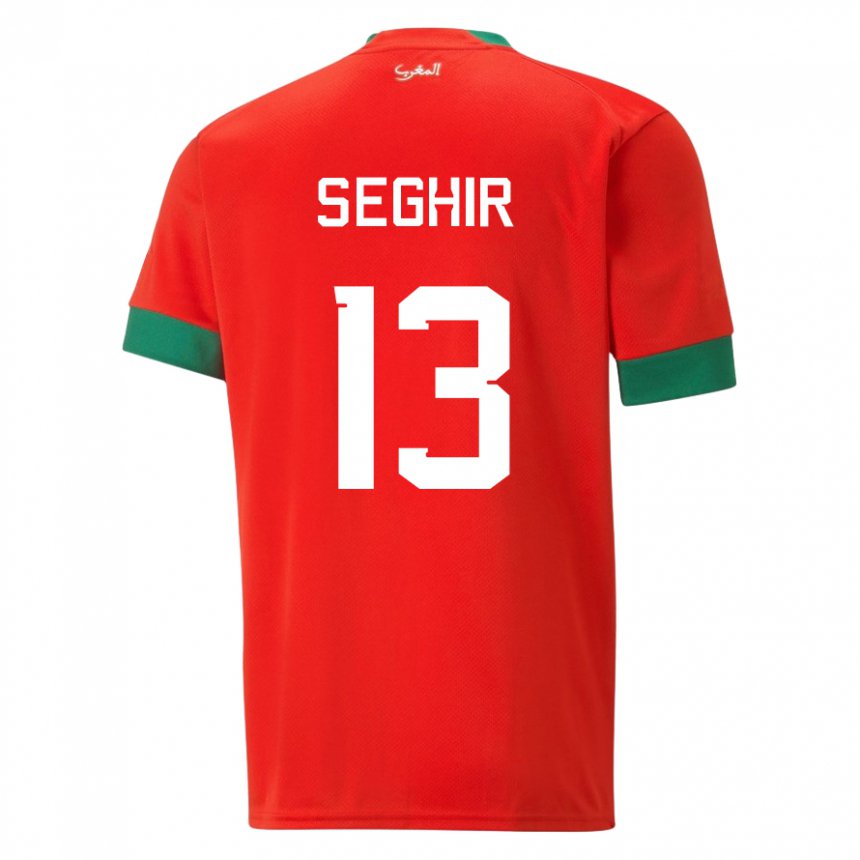 Heren Marokkaans Sabah Seghir #13 Rood Thuisshirt Thuistenue 22-24 T-shirt