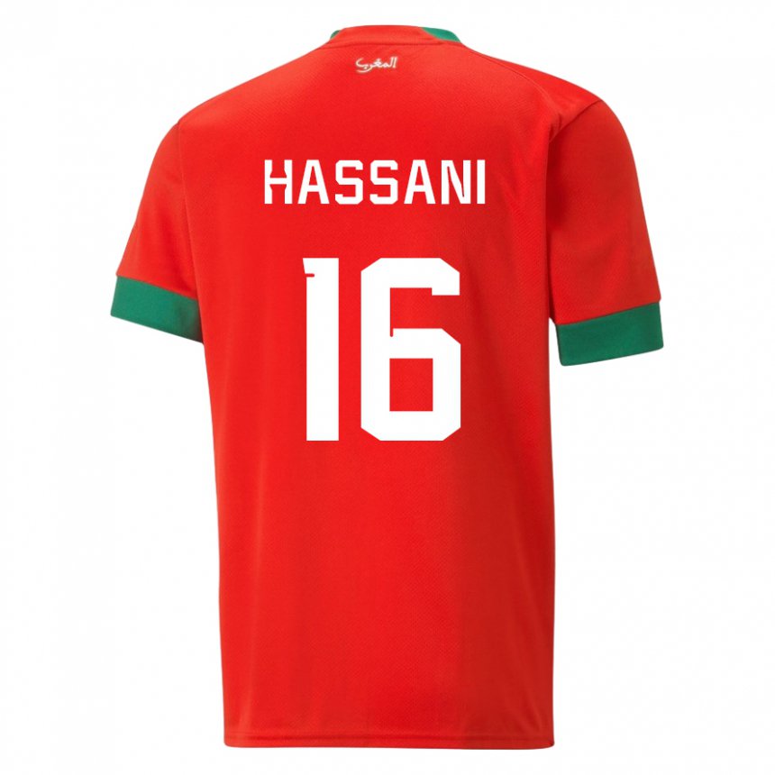 Heren Marokkaans Samya Hassani #16 Rood Thuisshirt Thuistenue 22-24 T-shirt