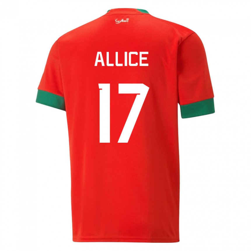 Heren Marokkaans Eva Allice #17 Rood Thuisshirt Thuistenue 22-24 T-shirt