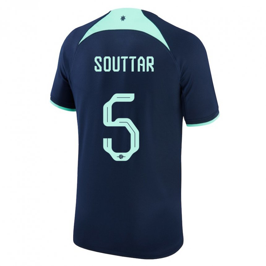 Heren Australisch Harry Souttar #5 Donkerblauw Uitshirt Uittenue 22-24 T-shirt