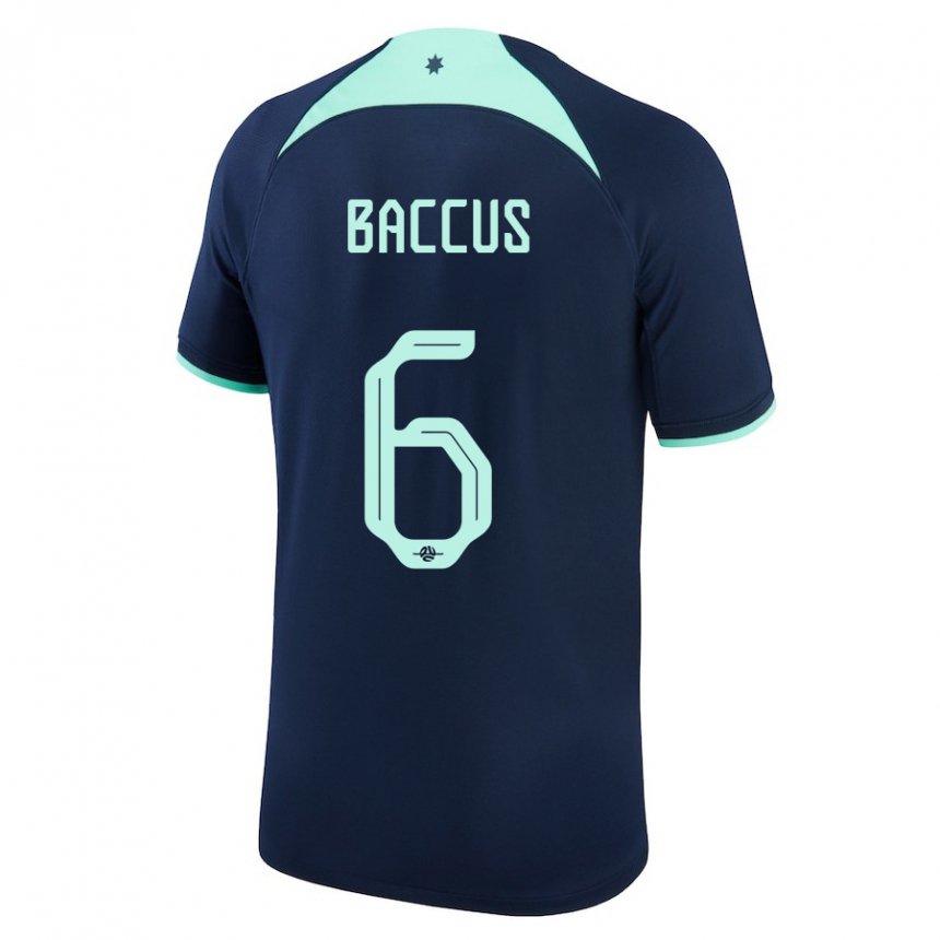 Heren Australisch Keanu Baccus #6 Donkerblauw Uitshirt Uittenue 22-24 T-shirt