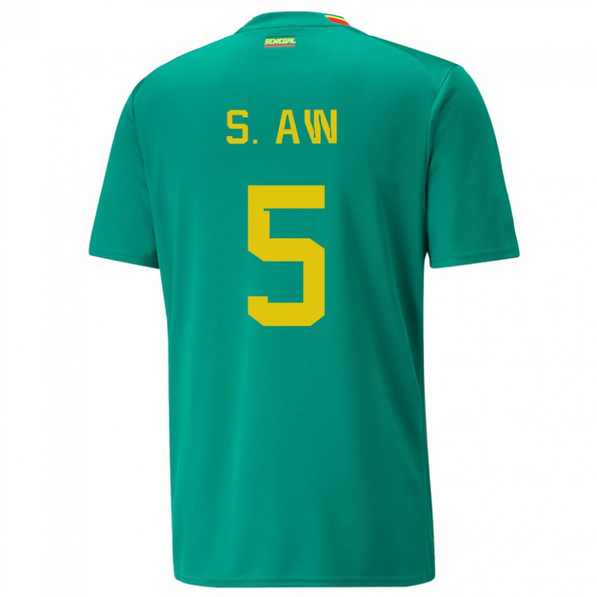 Heren Senegalees Souleymane Aw #5 Groente Uitshirt Uittenue 22-24 T-shirt