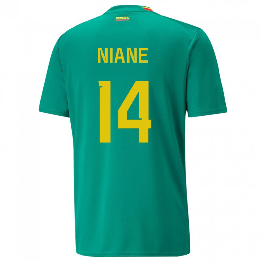 Heren Senegalees Ibrahima Niane #14 Groente Uitshirt Uittenue 22-24 T-shirt