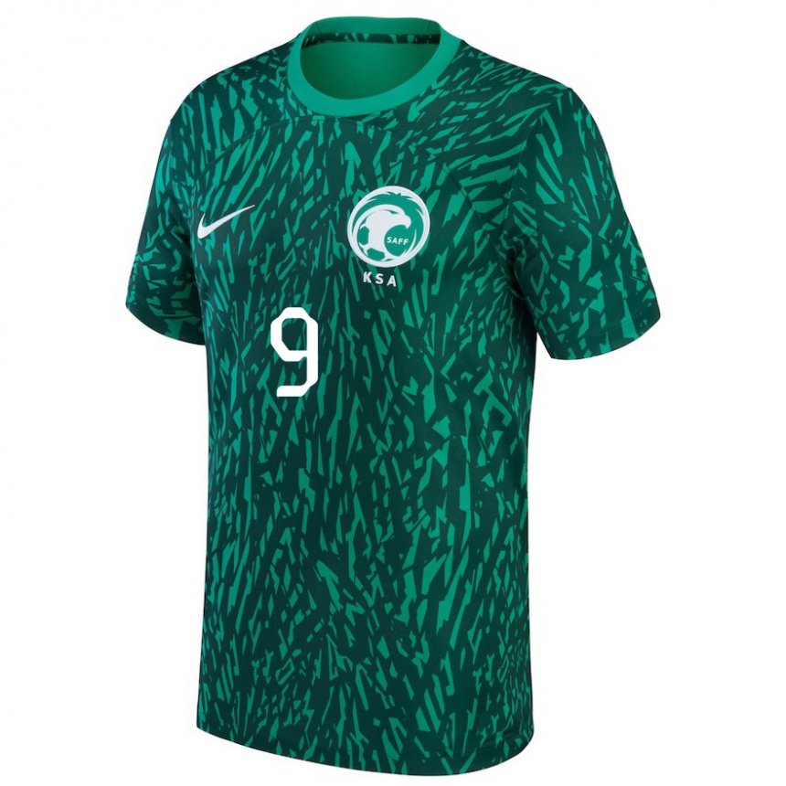 Heren Saoedi-arabisch Sulaiman Hazazi #9 Donkergroen Uitshirt Uittenue 22-24 T-shirt