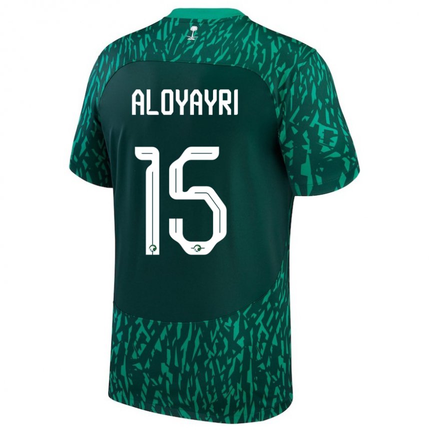 Heren Saoedi-arabisch Abdulmalik Aloyayri #15 Donkergroen Uitshirt Uittenue 22-24 T-shirt