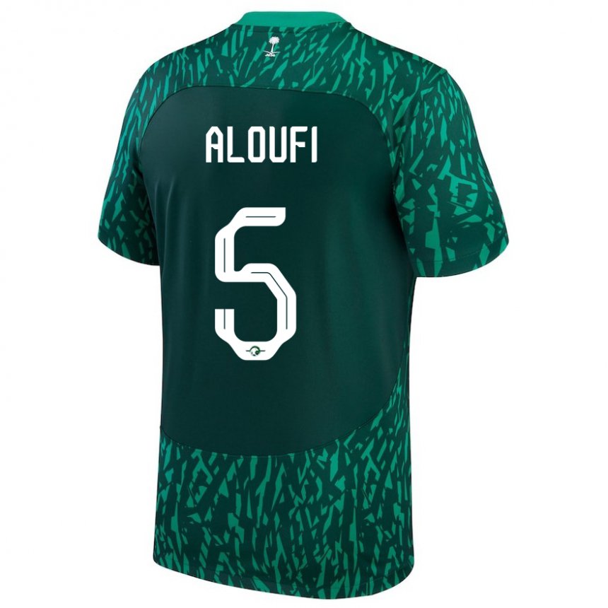 Heren Saoedi-arabisch Mohammed Aloufi #5 Donkergroen Uitshirt Uittenue 22-24 T-shirt