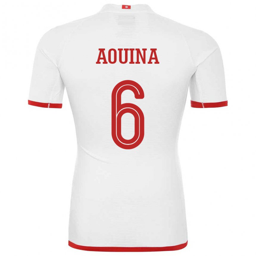 Heren Tunesisch Rania Aouina #6 Wit Uitshirt Uittenue 22-24 T-shirt