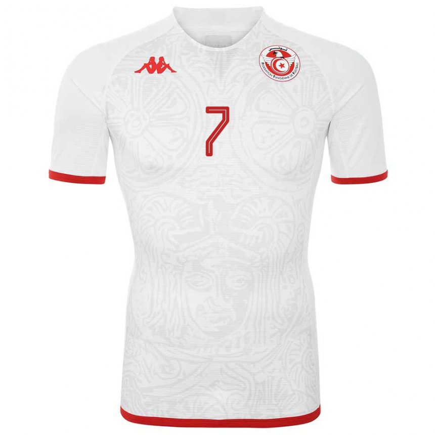 Heren Tunesisch Ella Kaabachi #7 Wit Uitshirt Uittenue 22-24 T-shirt