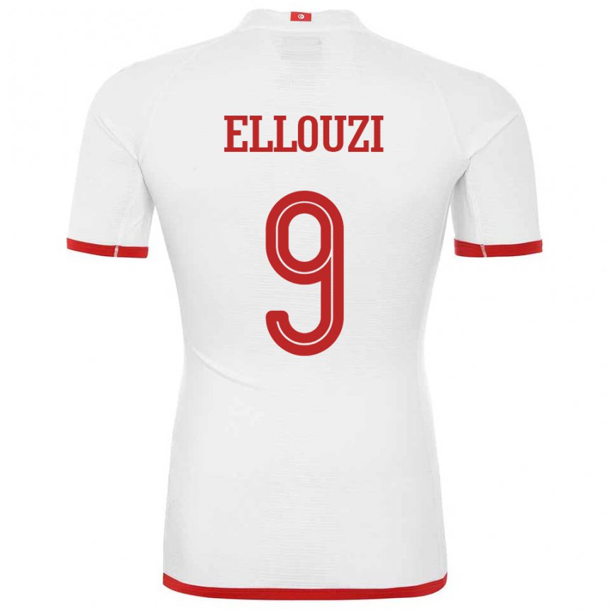Heren Tunesisch Sabrine Ellouzi #9 Wit Uitshirt Uittenue 22-24 T-shirt