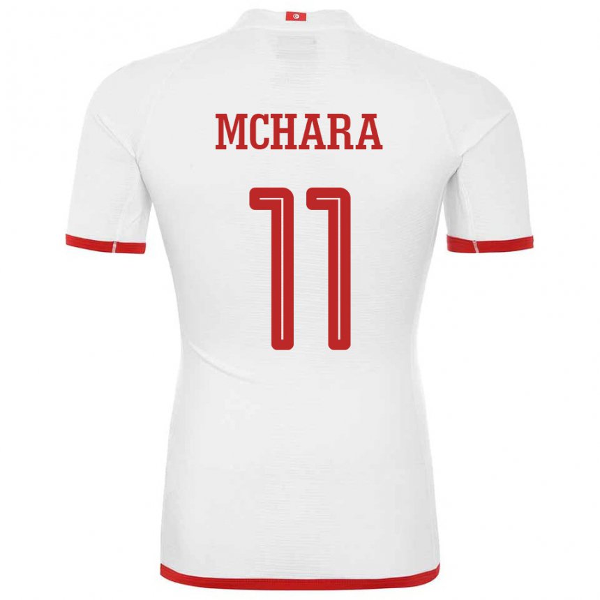 Heren Tunesisch Imen Mchara #11 Wit Uitshirt Uittenue 22-24 T-shirt