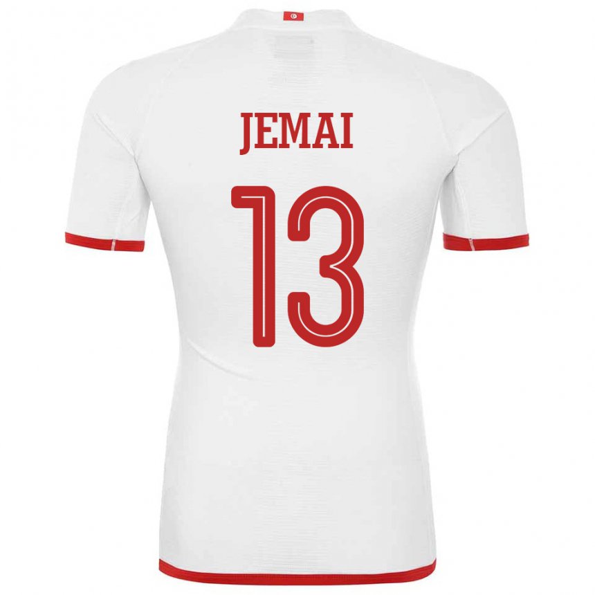 Heren Tunesisch Yasmine Jemai #13 Wit Uitshirt Uittenue 22-24 T-shirt