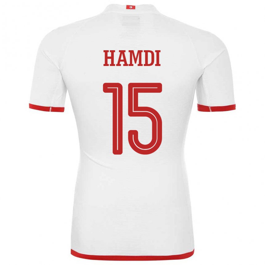Heren Tunesisch Hanna Hamdi #15 Wit Uitshirt Uittenue 22-24 T-shirt