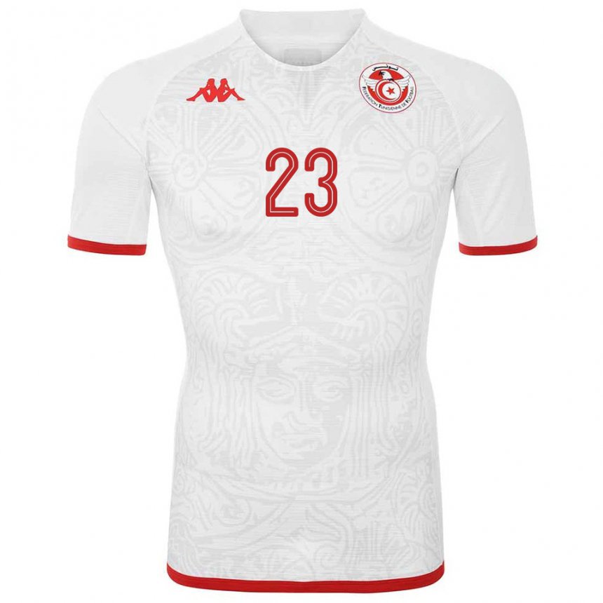 Heren Tunesisch Soumaya Laamiri #23 Wit Uitshirt Uittenue 22-24 T-shirt