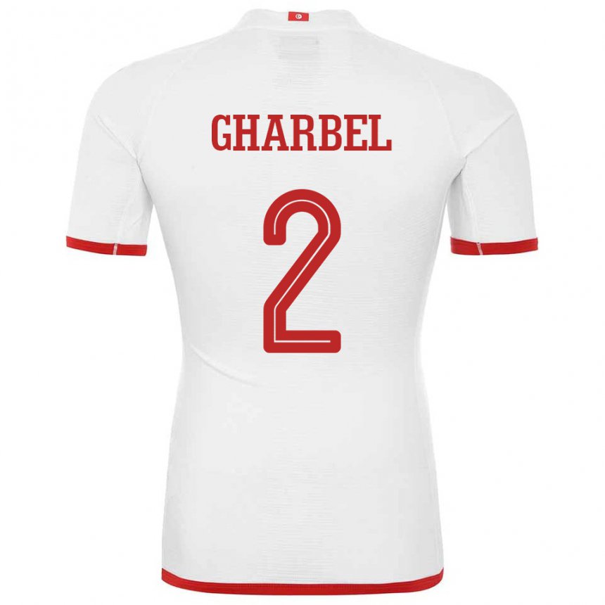 Heren Tunesisch Mahmoud Gharbel #2 Wit Uitshirt Uittenue 22-24 T-shirt