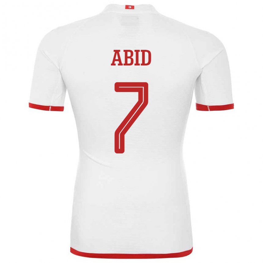 Heren Tunesisch Aziz Abid #7 Wit Uitshirt Uittenue 22-24 T-shirt