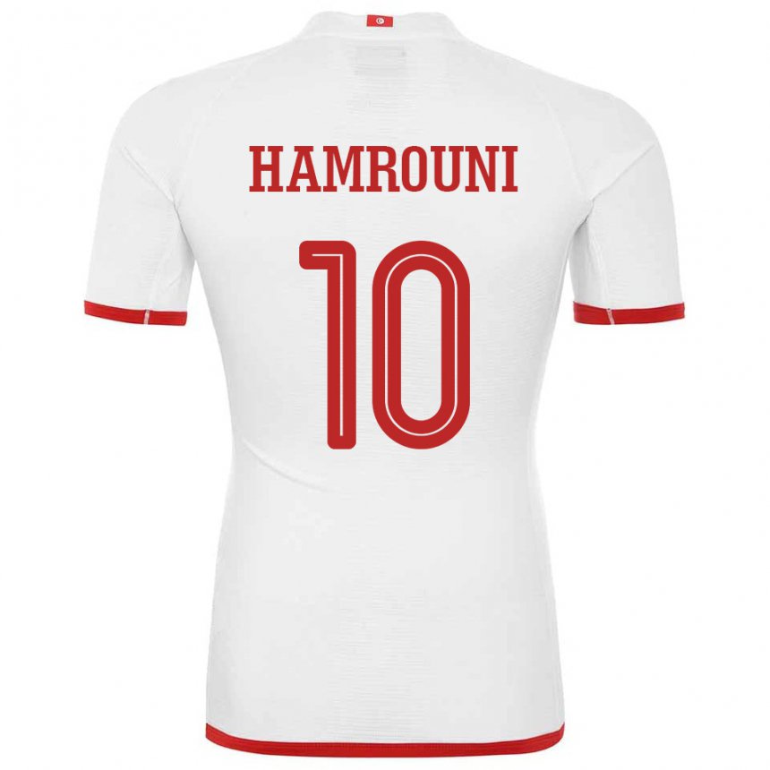 Heren Tunesisch Rayen Hamrouni #10 Wit Uitshirt Uittenue 22-24 T-shirt