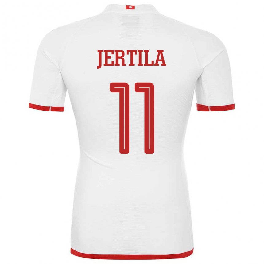 Heren Tunesisch Hedi Jertila #11 Wit Uitshirt Uittenue 22-24 T-shirt