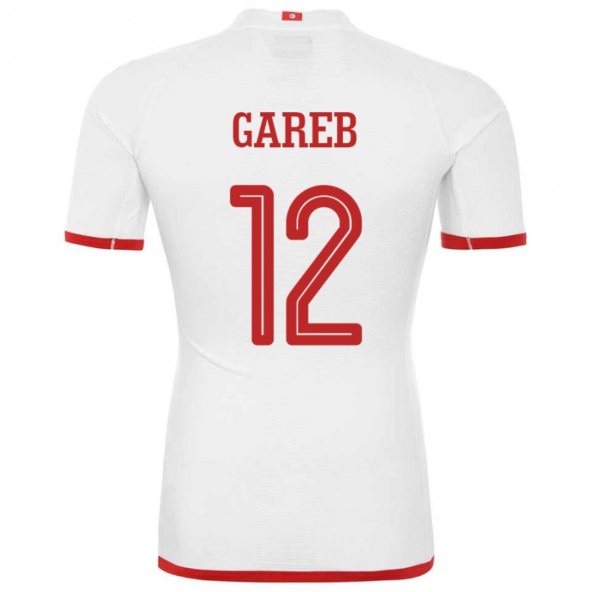 Heren Tunesisch Adem Gareb #12 Wit Uitshirt Uittenue 22-24 T-shirt