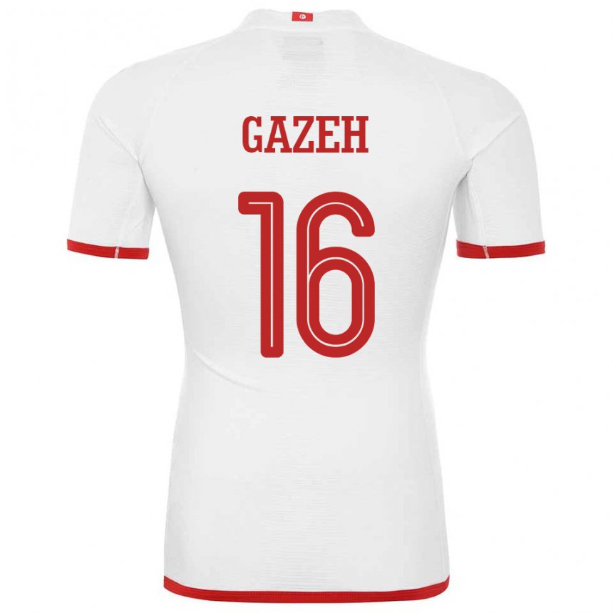 Heren Tunesisch Raed Gazeh #16 Wit Uitshirt Uittenue 22-24 T-shirt