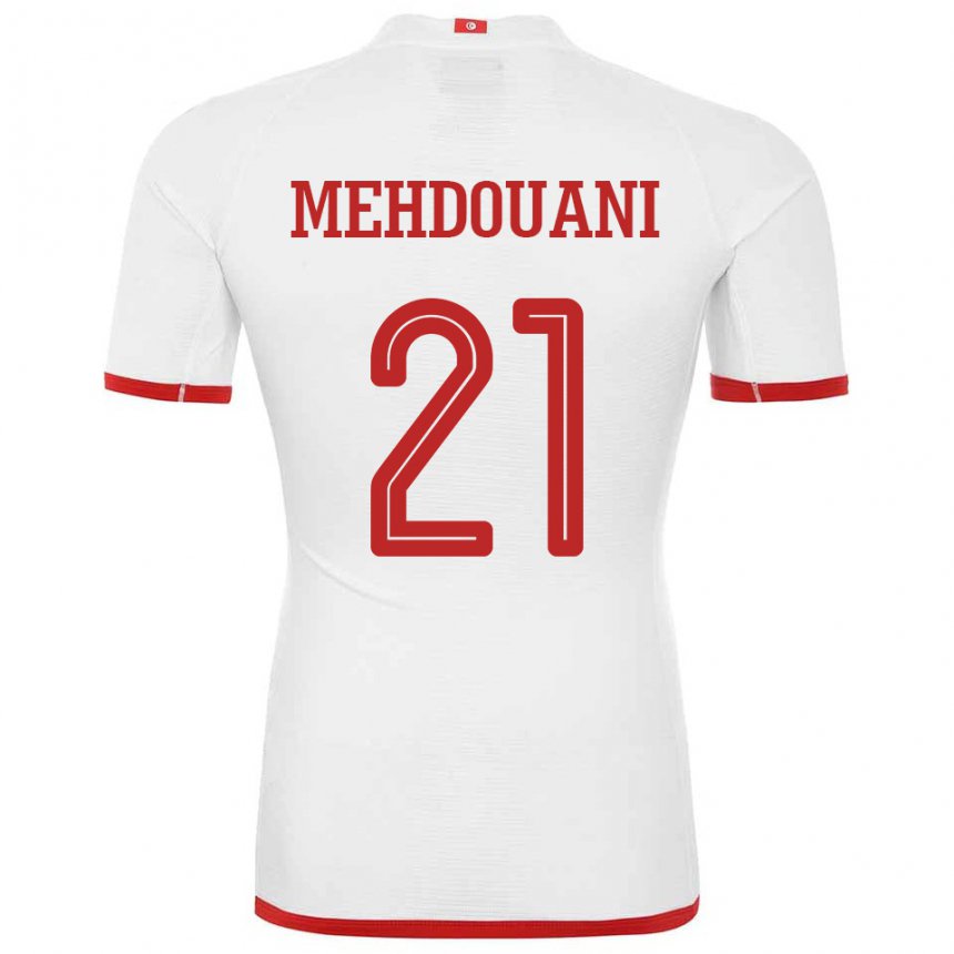 Heren Tunesisch Firas Mehdouani #21 Wit Uitshirt Uittenue 22-24 T-shirt