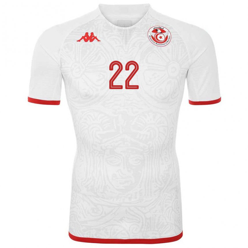 Heren Tunesisch Bechir Abbasi #22 Wit Uitshirt Uittenue 22-24 T-shirt