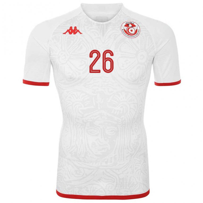 Heren Tunesisch Khalil Elloumi #26 Wit Uitshirt Uittenue 22-24 T-shirt