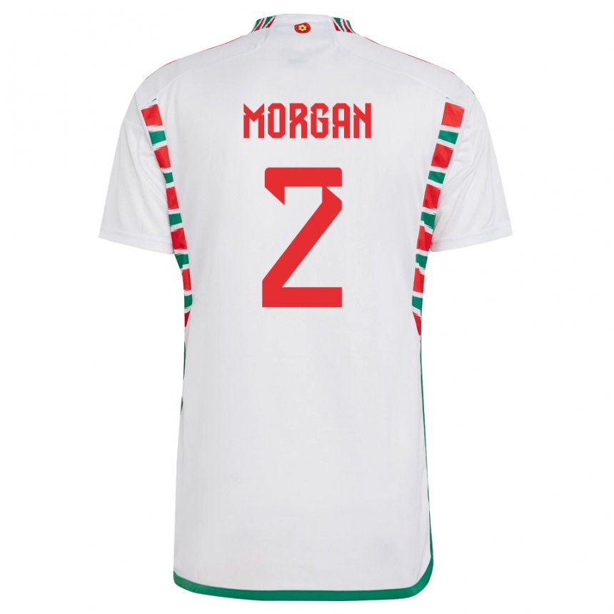 Heren Welsh Ffion Morgan #2 Wit Uitshirt Uittenue 22-24 T-shirt
