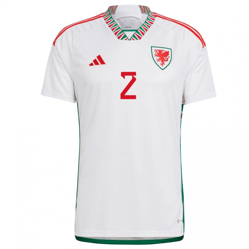 Heren Welsh Ffion Morgan #2 Wit Uitshirt Uittenue 22-24 T-shirt
