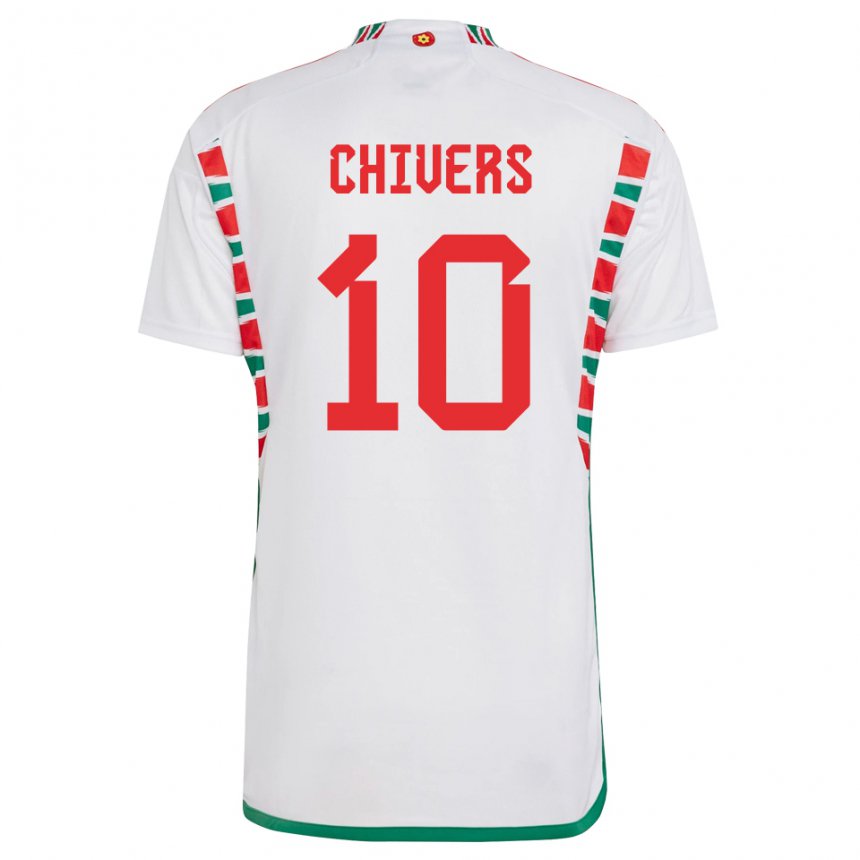 Heren Welsh Chloe Chivers #10 Wit Uitshirt Uittenue 22-24 T-shirt