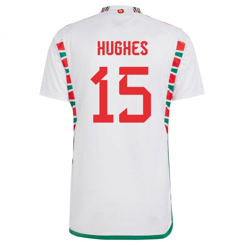 Heren Welsh Elise Hughes #15 Wit Uitshirt Uittenue 22-24 T-shirt