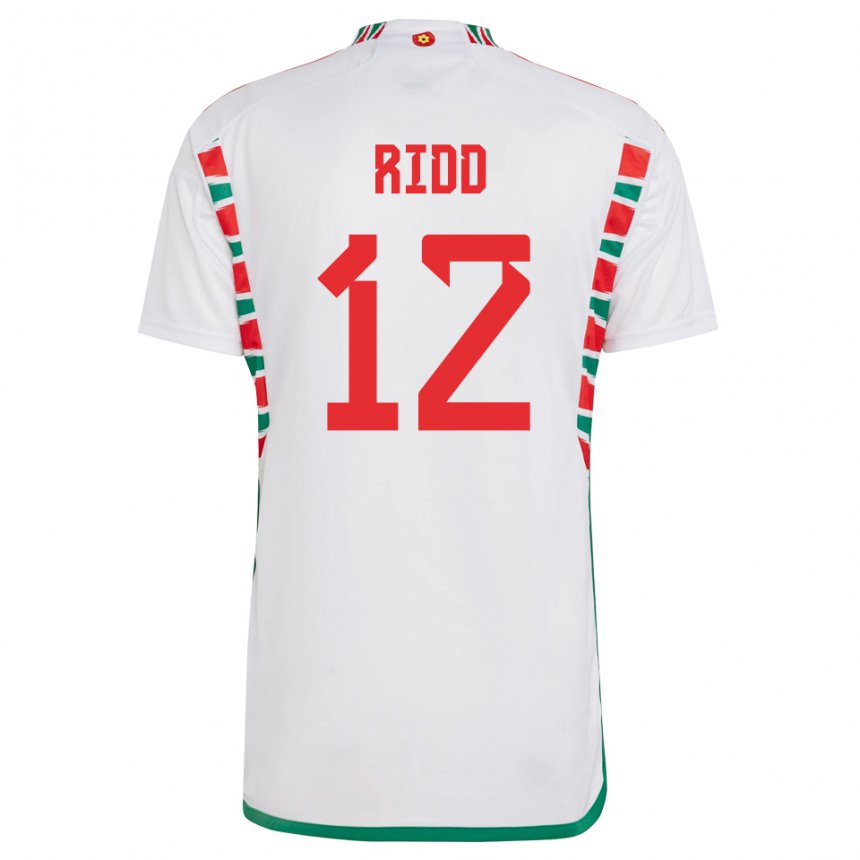 Heren Welsh Lewis Ridd #12 Wit Uitshirt Uittenue 22-24 T-shirt