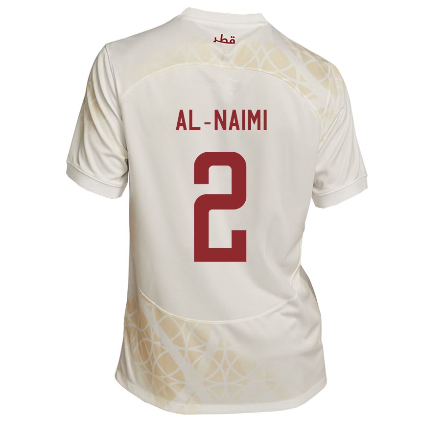 Heren Qatarees Amna Al Naimi #2 Goud Beige Uitshirt Uittenue 22-24 T-shirt