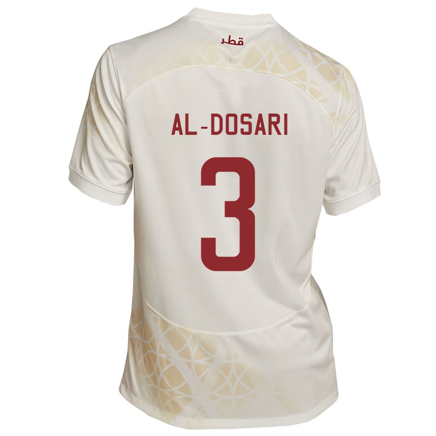 Heren Qatarees Dana Al Dosari #3 Goud Beige Uitshirt Uittenue 22-24 T-shirt