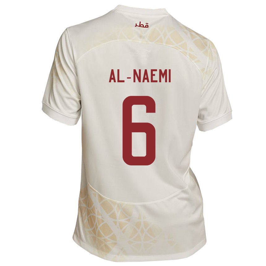 Heren Qatarees Reem Al Naemi #6 Goud Beige Uitshirt Uittenue 22-24 T-shirt