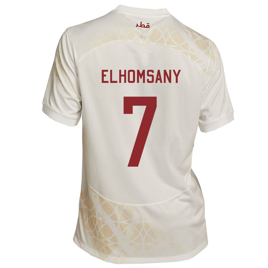 Heren Qatarees Yasmeen Elhomsany #7 Goud Beige Uitshirt Uittenue 22-24 T-shirt